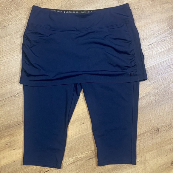 Coolibar XL Women's Skirted Swim Tights Shorebreak Sun Protective UPF Ruched - Picture 2 of 14